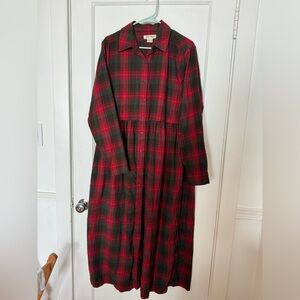 Vintage Plaid Eddie Bauer Maxi Longsleeve Dress